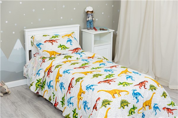Детское постельное бельё Sweet Dreams Dino (на резинке + молния)