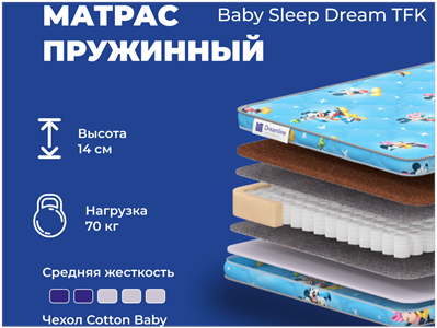 Детский матрас DreamLine Baby Sleep Dream TFK