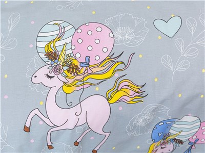 Детское постельное бельё Сладкие Сны(Sweet Dreams) Воздушная единорожка (на резинке + молния)
