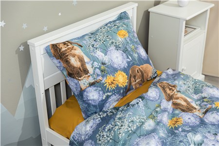 Детское постельное бельё Sweet Dreams Hares and Dandelion (на резинке + молния)