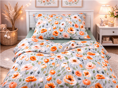 Детское постельное бельё Сладкие Сны(Sweet Dreams) Маки (на резинке + молния)