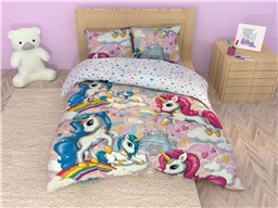Детское постельное бельё Sweet Dreams Funny Unicorns (на резинке + молния)