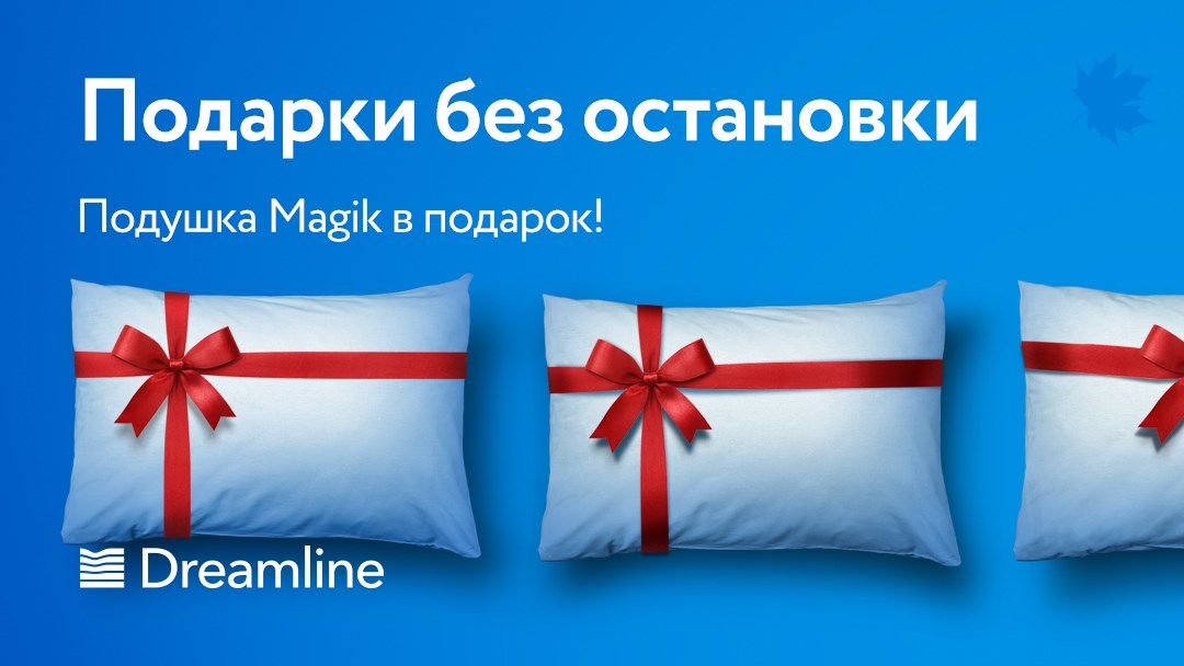 Подушка в подарок от DreamLine